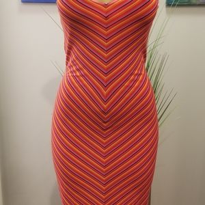 Guess striped body conscious dress